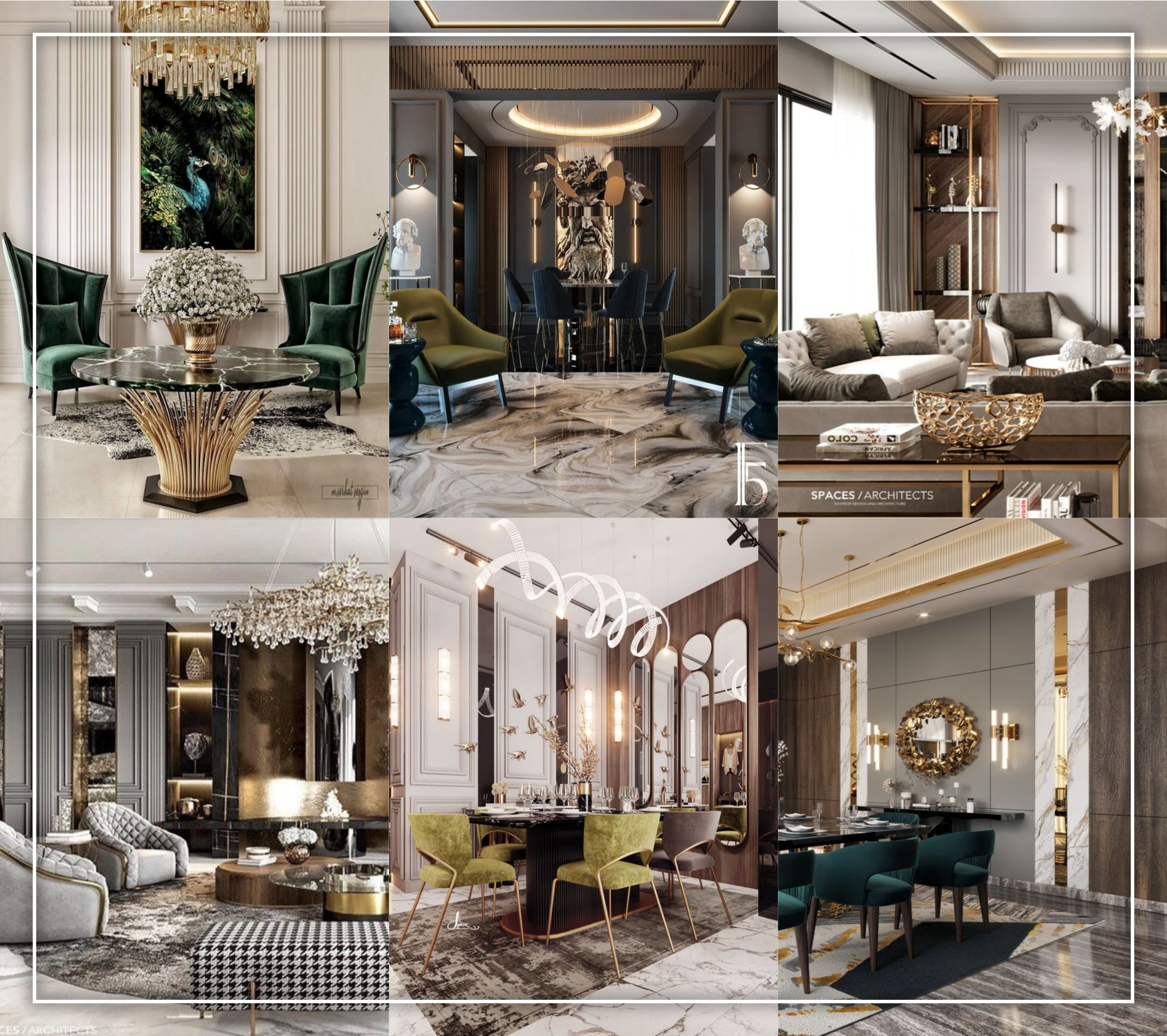 design interior Classic Elegance di Jakarta warna Putih Hitam Gold emas Silver lighting warm cool