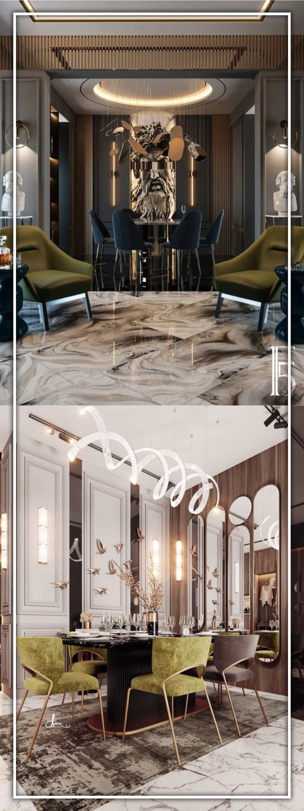 design interior classic elegance design interior Classic Elegance di Jakarta warna Putih Hitam Gold emas Silver lighting warm cool