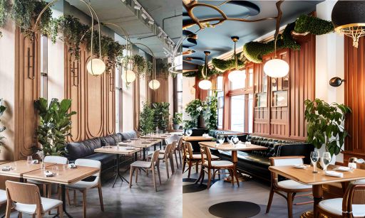 contoh gambar photo desain ruangan kafe klasic ( design interior cafe classic ) yang padukan dengan gaya farm house