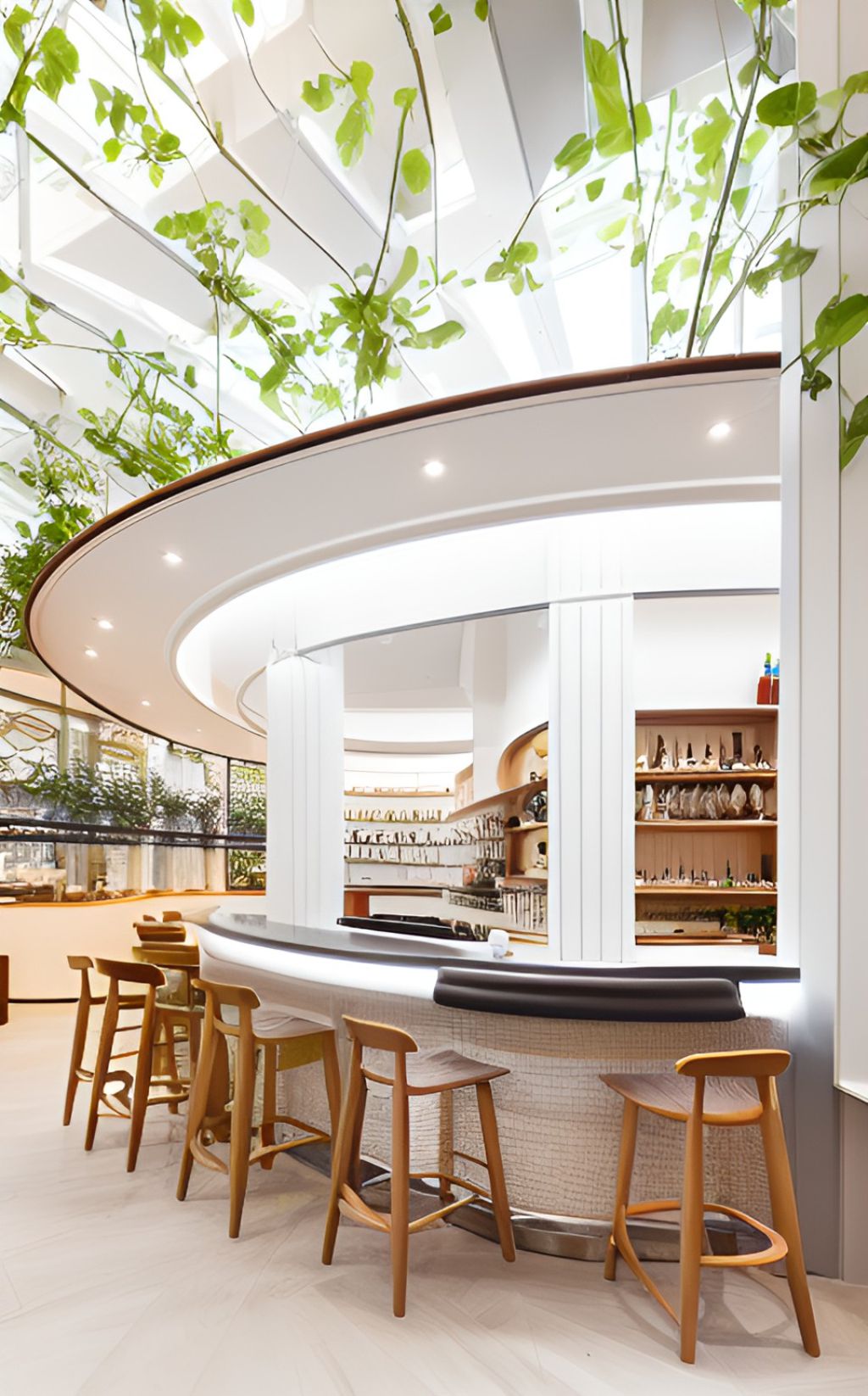 contoh gambar photo desain ruangan kafe ( design interior cafe ) dalam mall