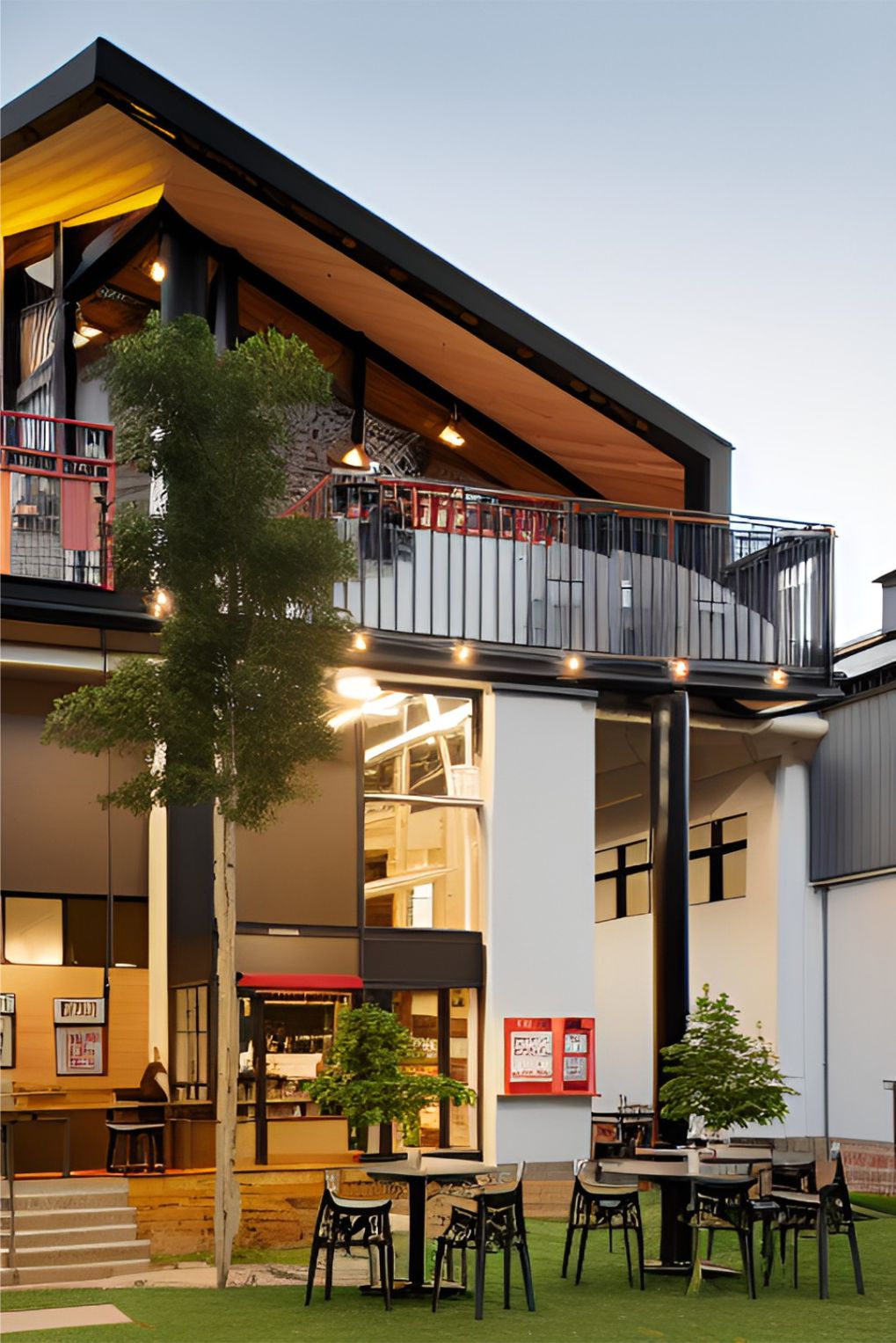 contoh gambar photo desain ruangan kafe ( design interior exterior cafe ) industrial