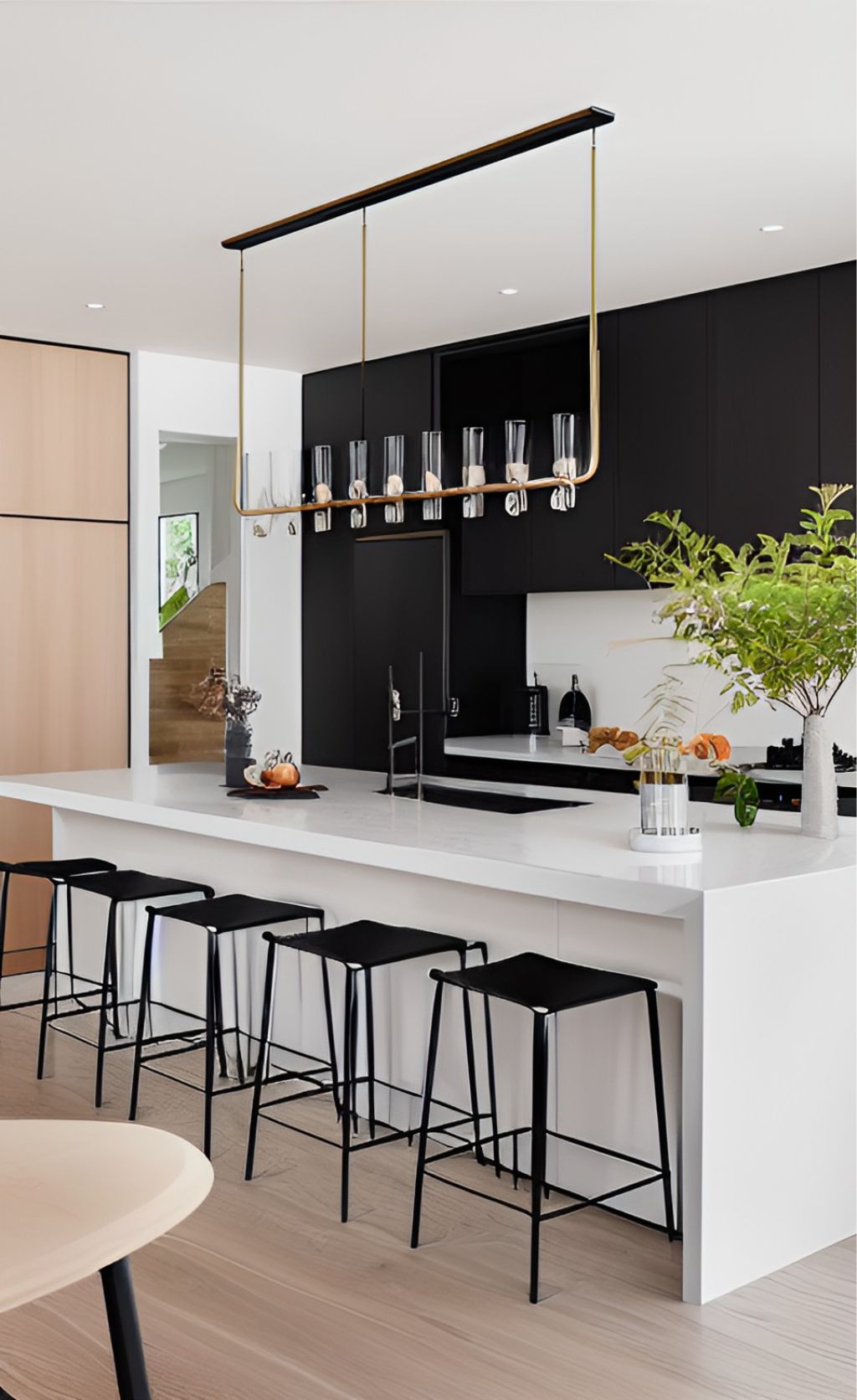 design ruangan dapur minimalis bahan solid surface dan hpl finishing duco kitchen set hitam ( design interior kitchen minimalist )