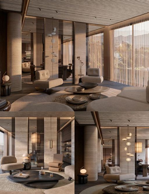 Design Interior Livingroom ( desain ruang tamu ) minimalis modern warna hitam putih flooring karpet LVT finishing duco 