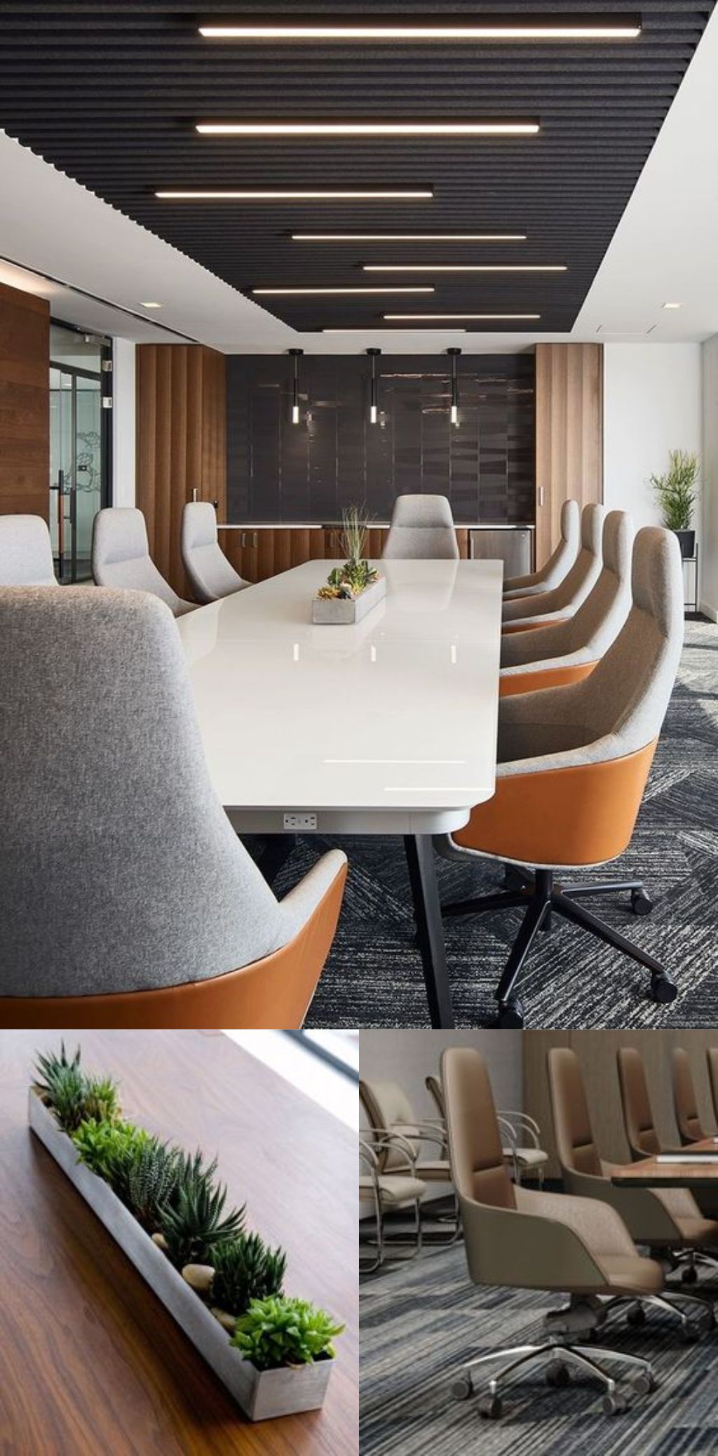 Design Interior Office ( desain ruangan kantor ) minimalis modern warna hitam putih finishing duco flooring LVT