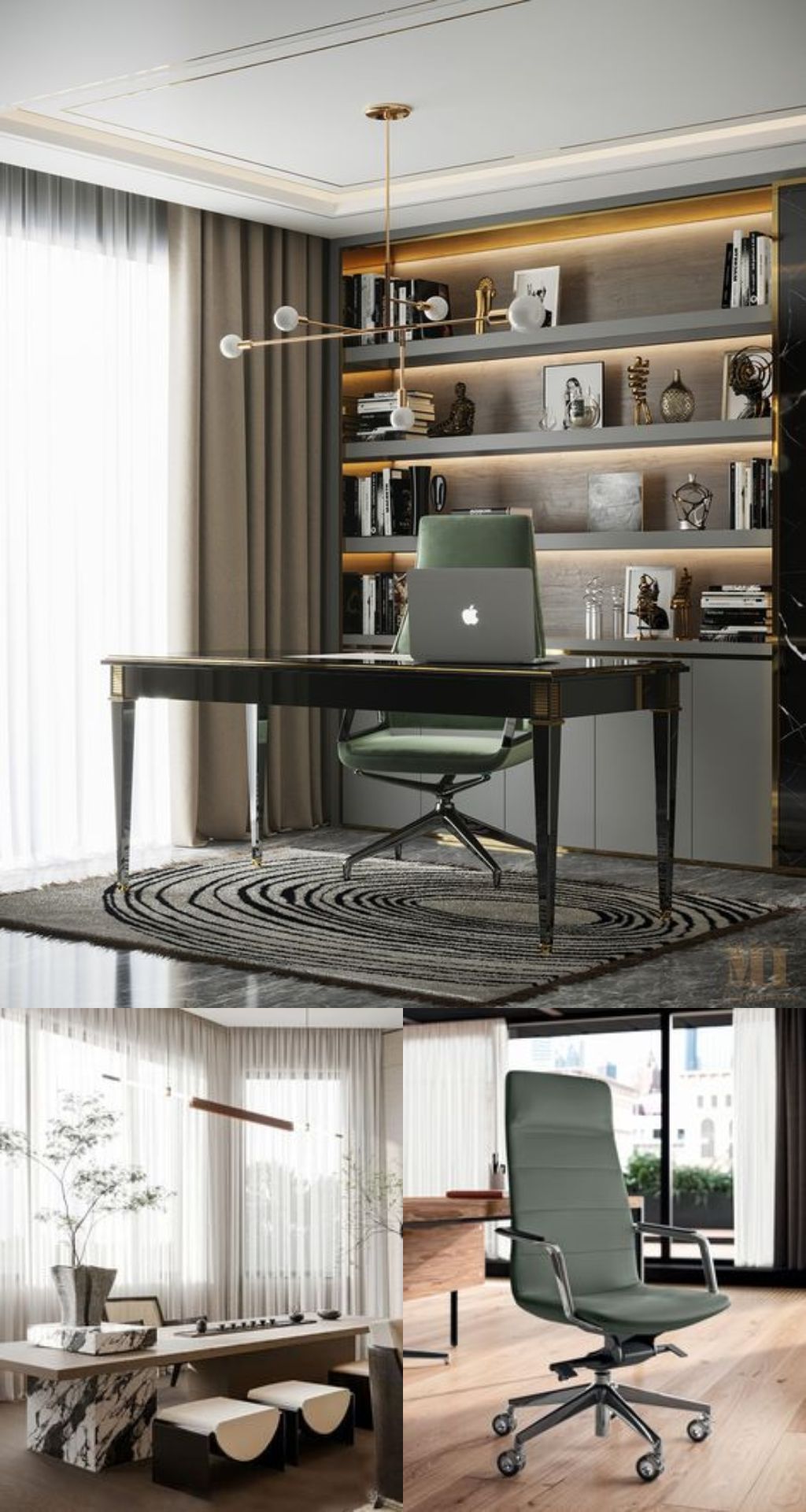 design interior office ( desain ruangan kantor ) minimalis modern hitam putih abu-abu finishing duco