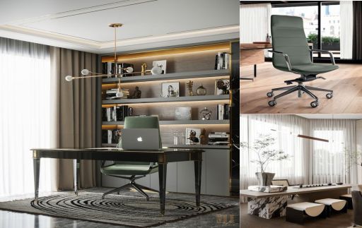 design interior office ( desain ruangan kantor ) minimalis modern hitam putih abu-abu finishing duco