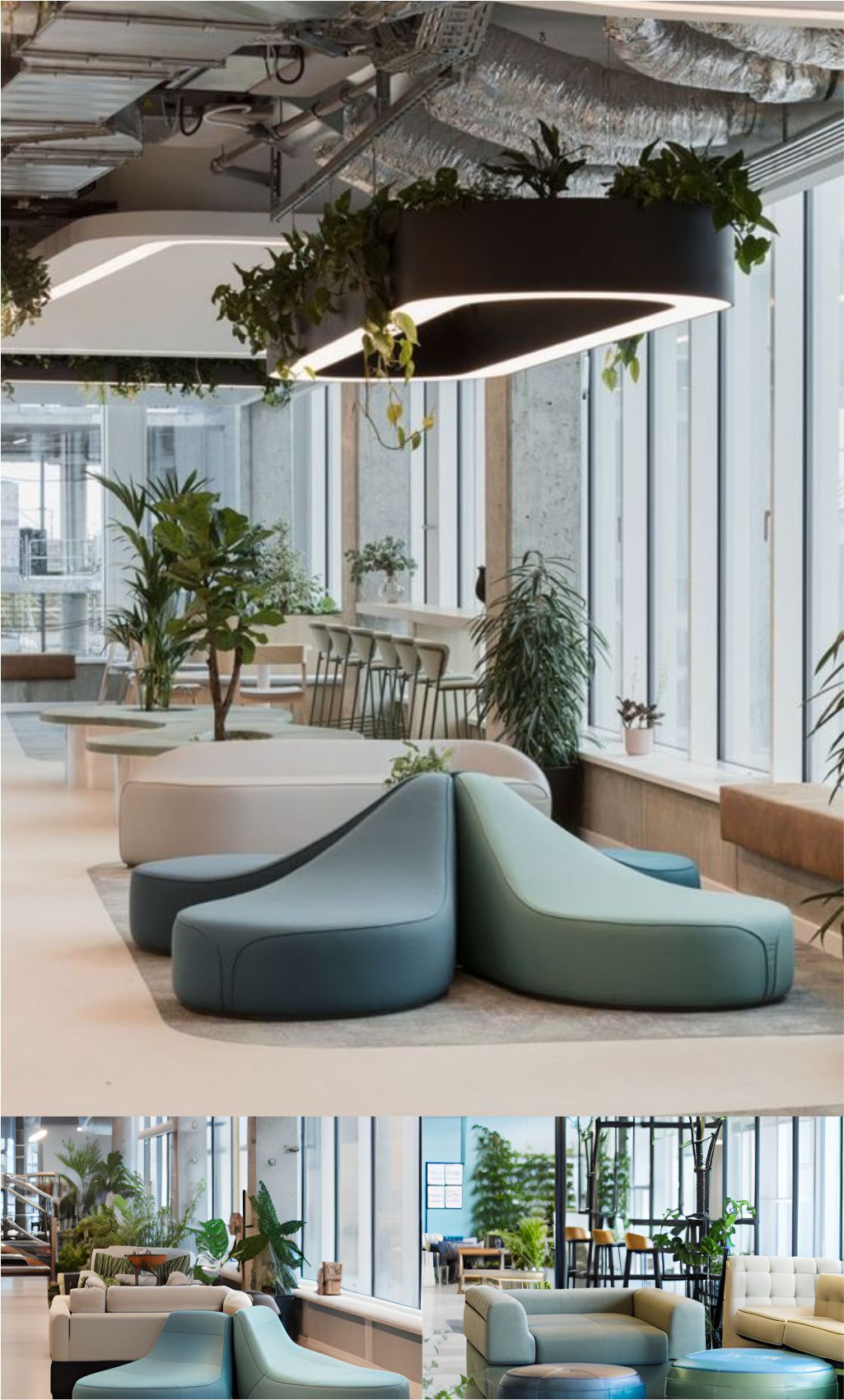 contoh gambar photo desain ruangan lobi industrial minimalis ( design interior lobby industrial minimalist )