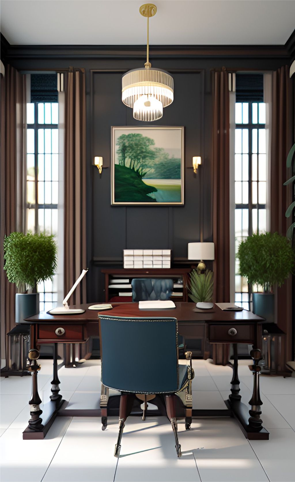 design ruangan kantor klasik modern ( design interior office modern classic)