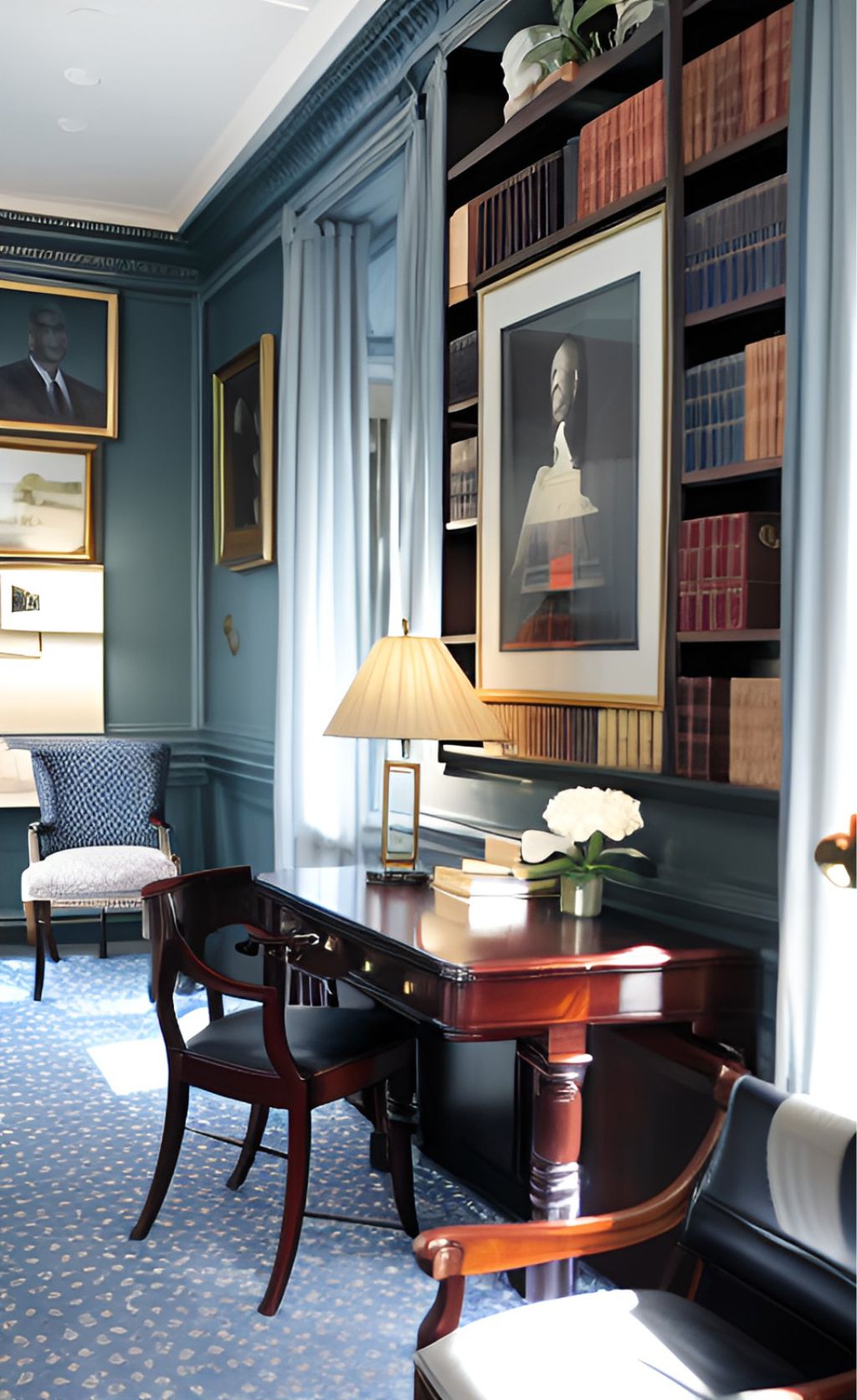 Jasa Interior Kantor Johar Baru, design interior office classic modern warna hitam