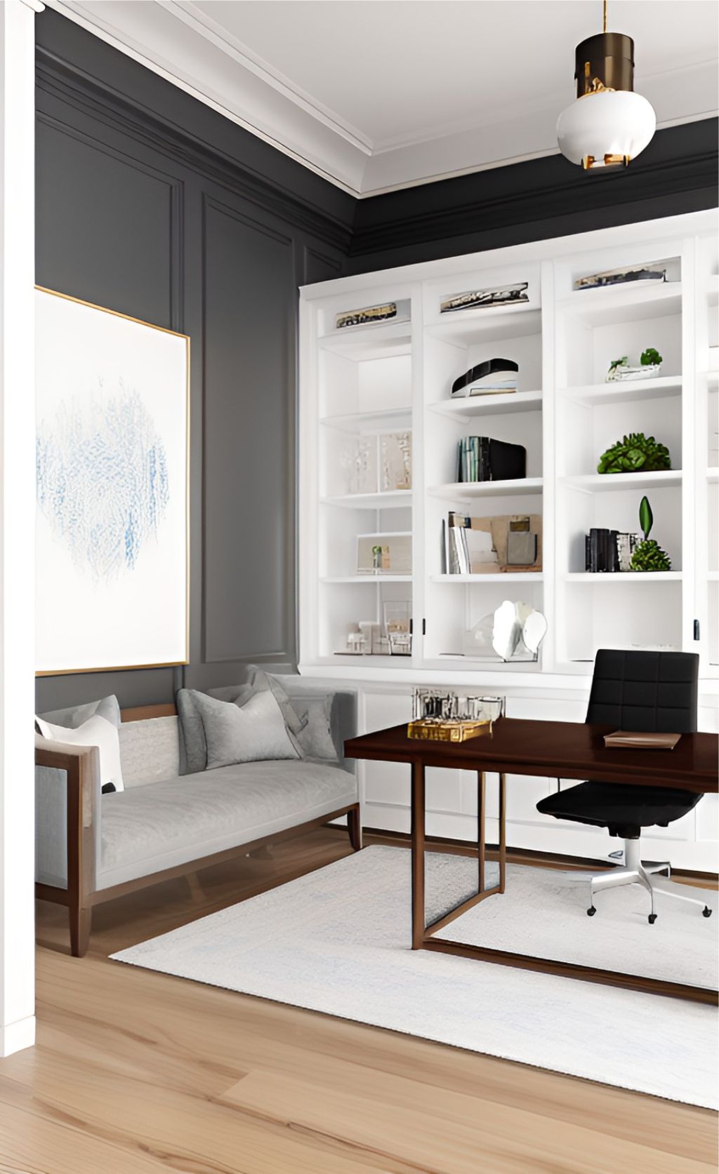 desain ruangan kantor klasik modern ( design interior classic modern ) warna putih