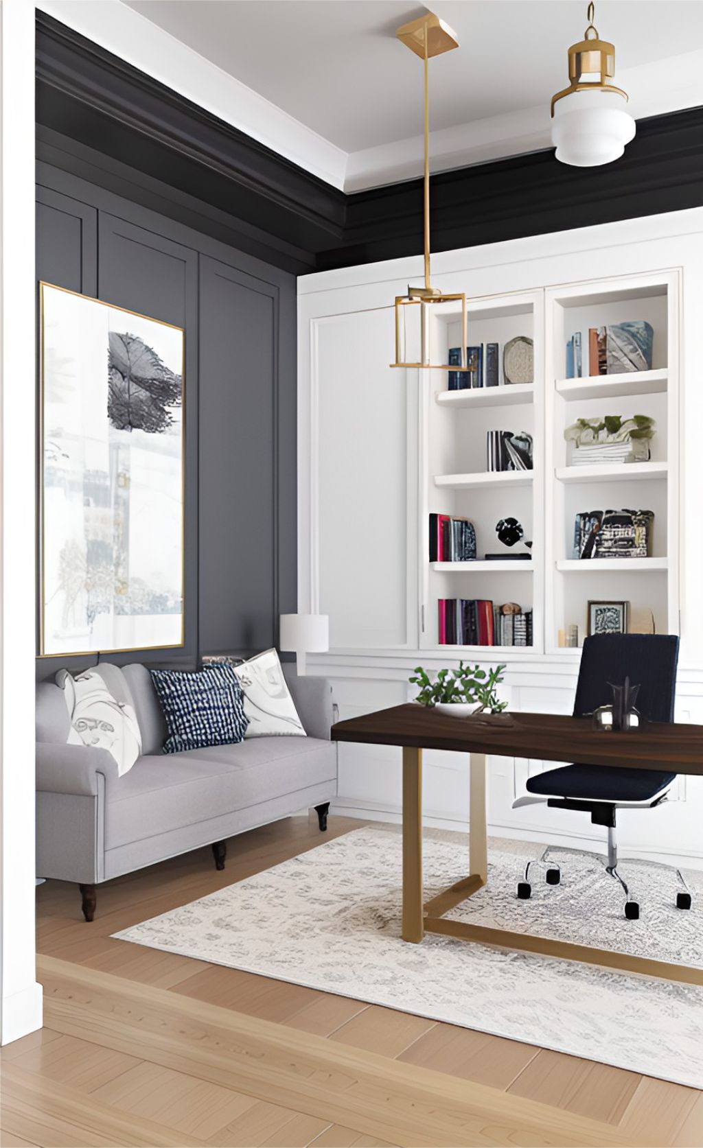 desain ruangan kantor klasik modern ( design interior classic modern ) warna putih