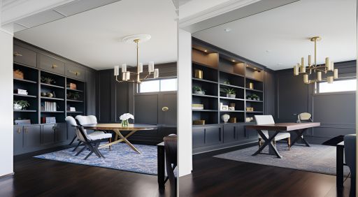 desain ruangan kantor klasik hitam bahan hpl finishing duco ( design interior office classic modern )