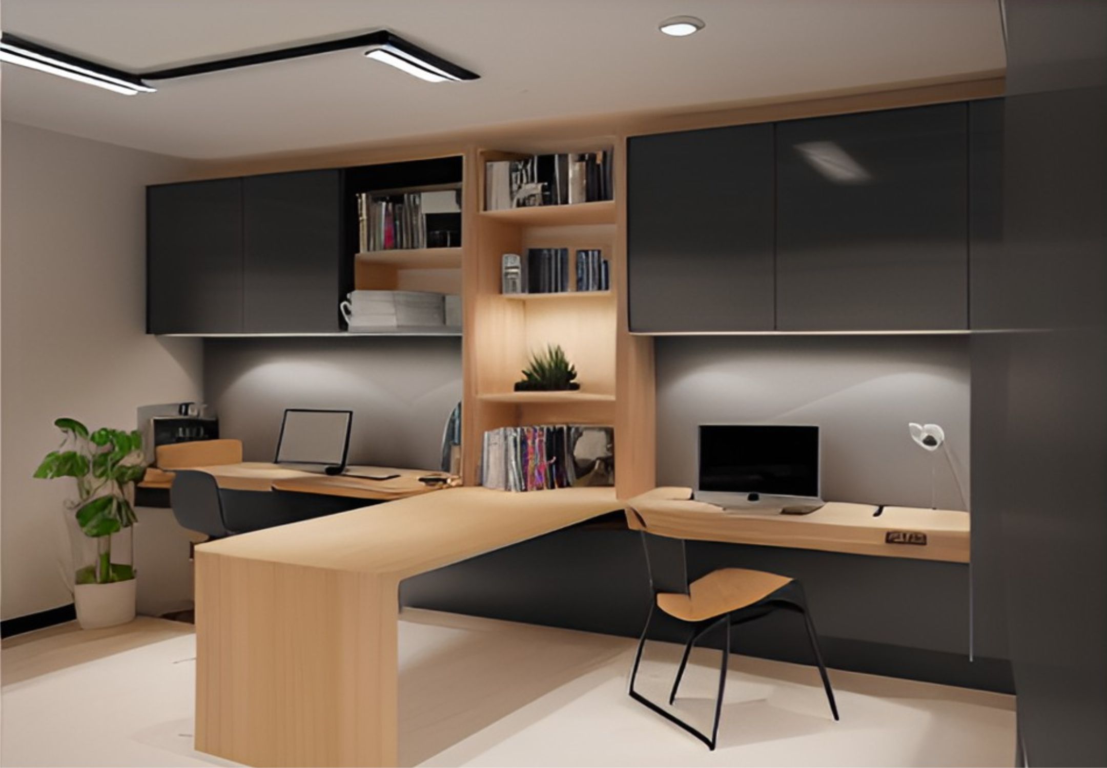 desain ruangan kantor minimalis Jagakarsa - Jakarta selatan ( design office interior minimalist )