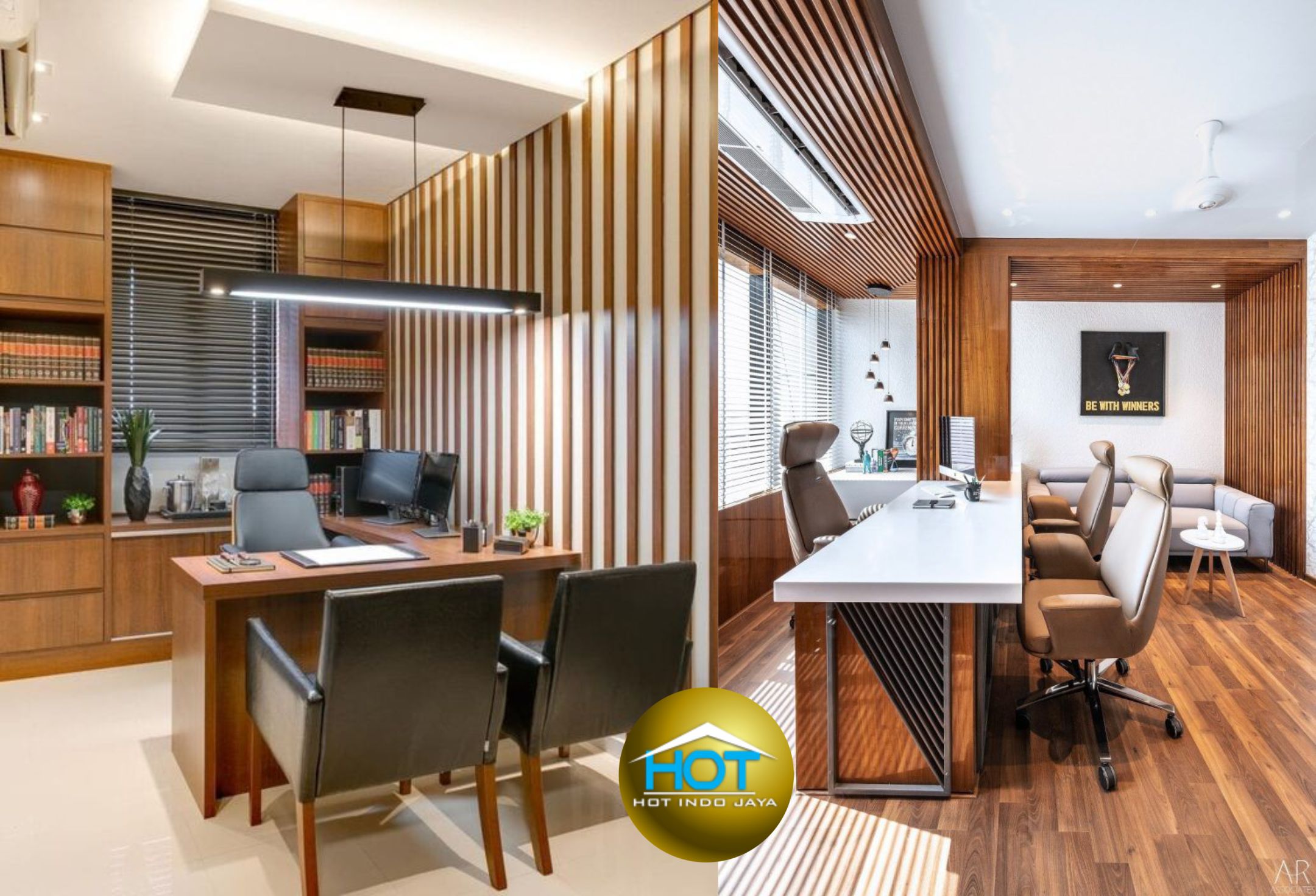 Contoh Design Interior Modern di Jakarta warna warm brown kayu terang