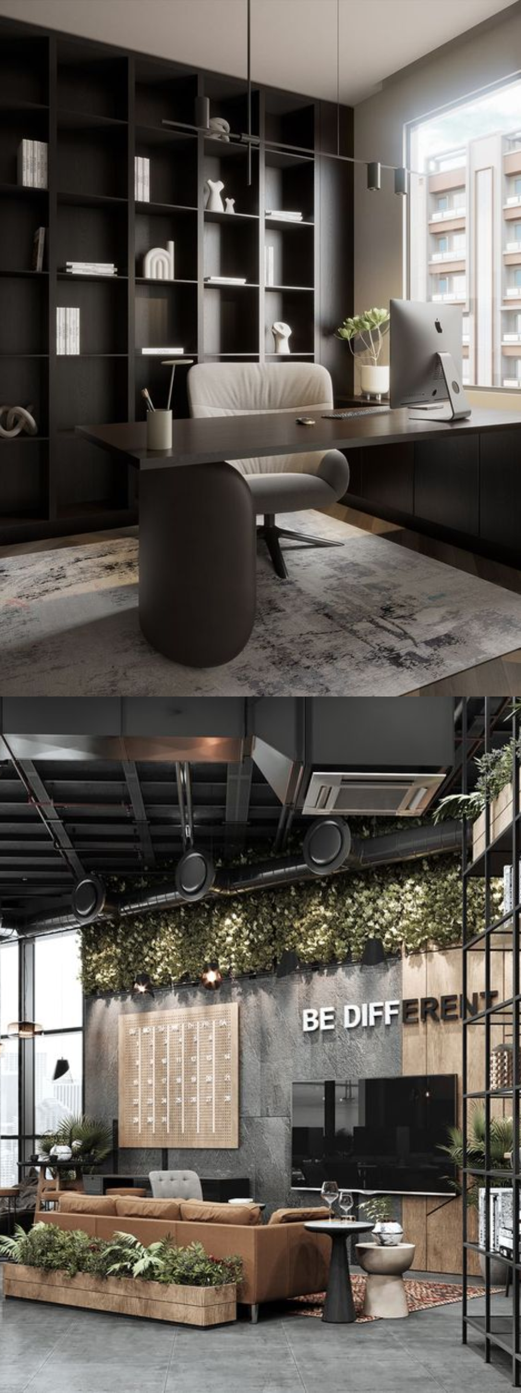 referensi photo desing interior office kantor jakarta pusat minimalis industrial