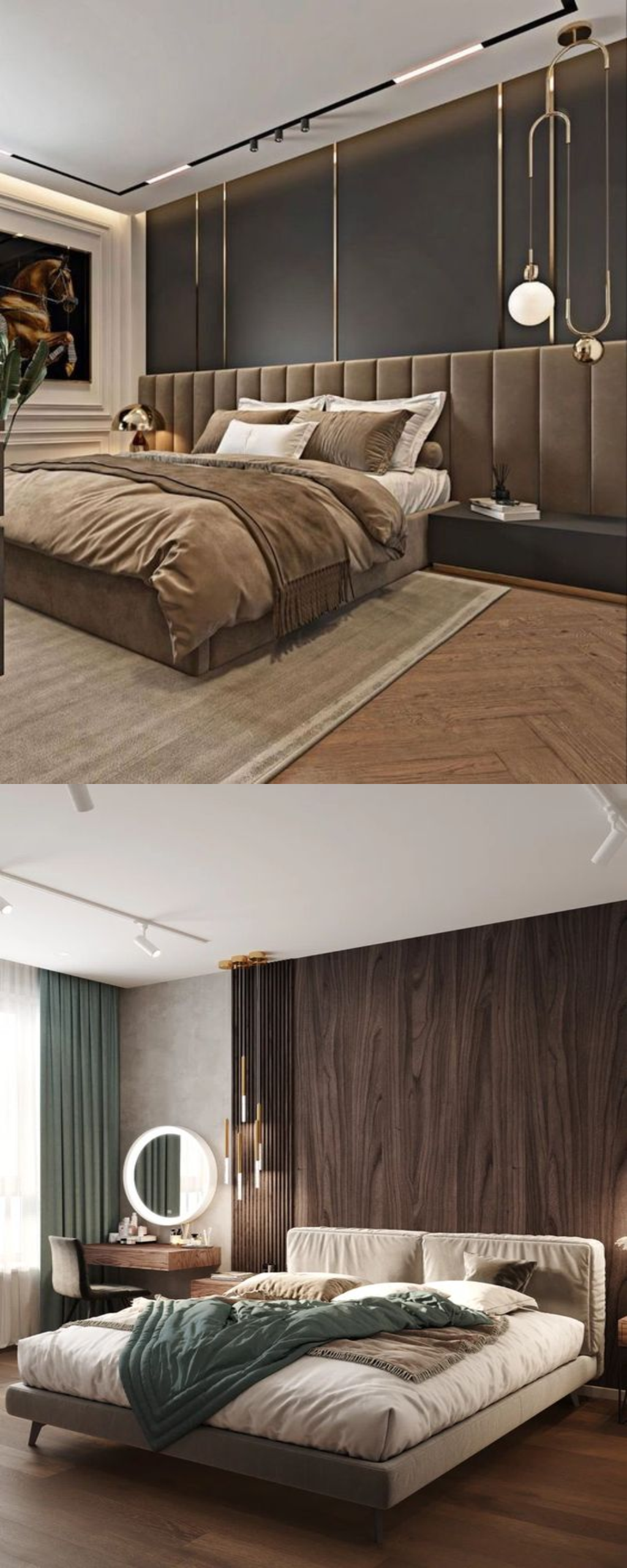 design interior modern bedroom kamar tidur jakarta pusat brown black wood