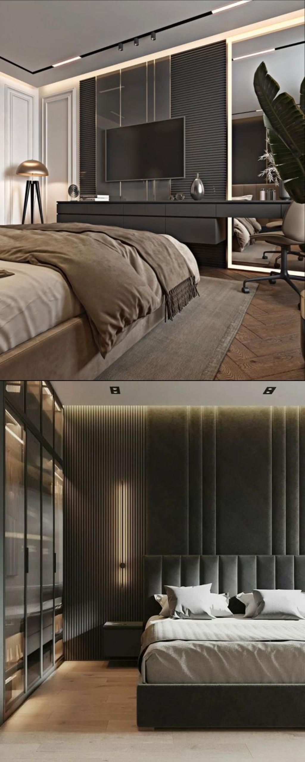 design interior bedroom kamar tidur jakarta pusat modern black wood shiny