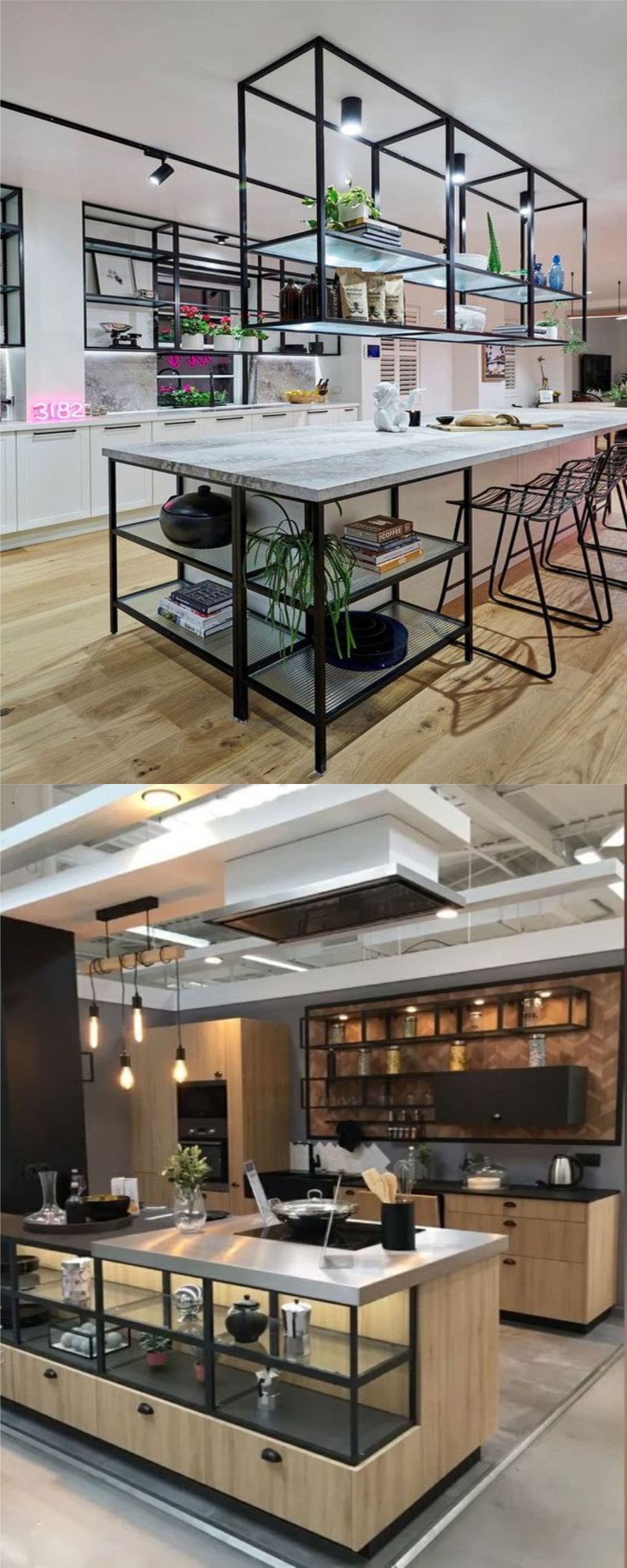 Design Interior Kitchen Industrial dan Kitchen set HPL Solid Surface