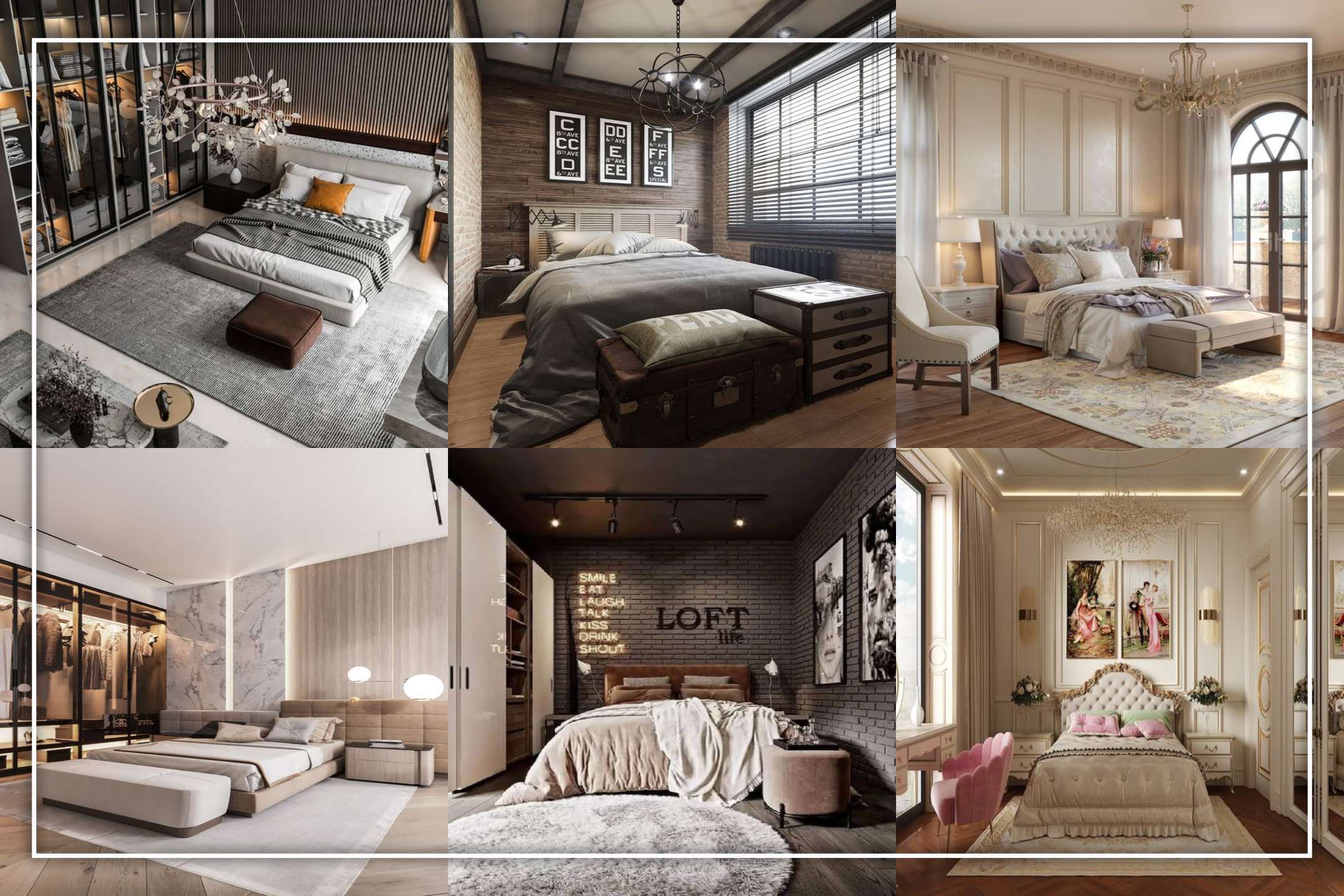 contoh referensi design interior bedroom kamar tidur di BSD - Serpong gaya Modern, industrial, classic