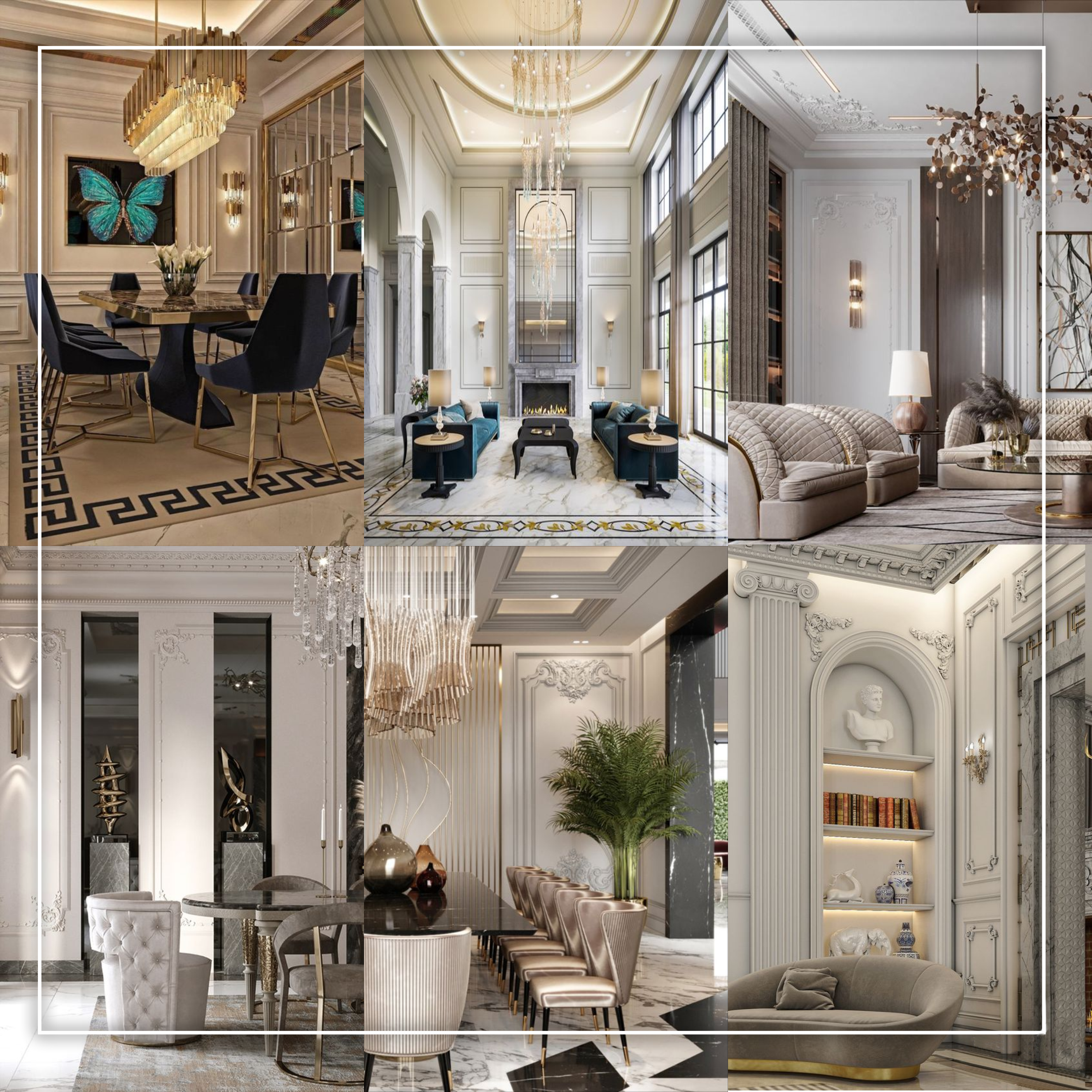 referensi design interior classic elegance di Jakarta warna putih lighting warm white cool