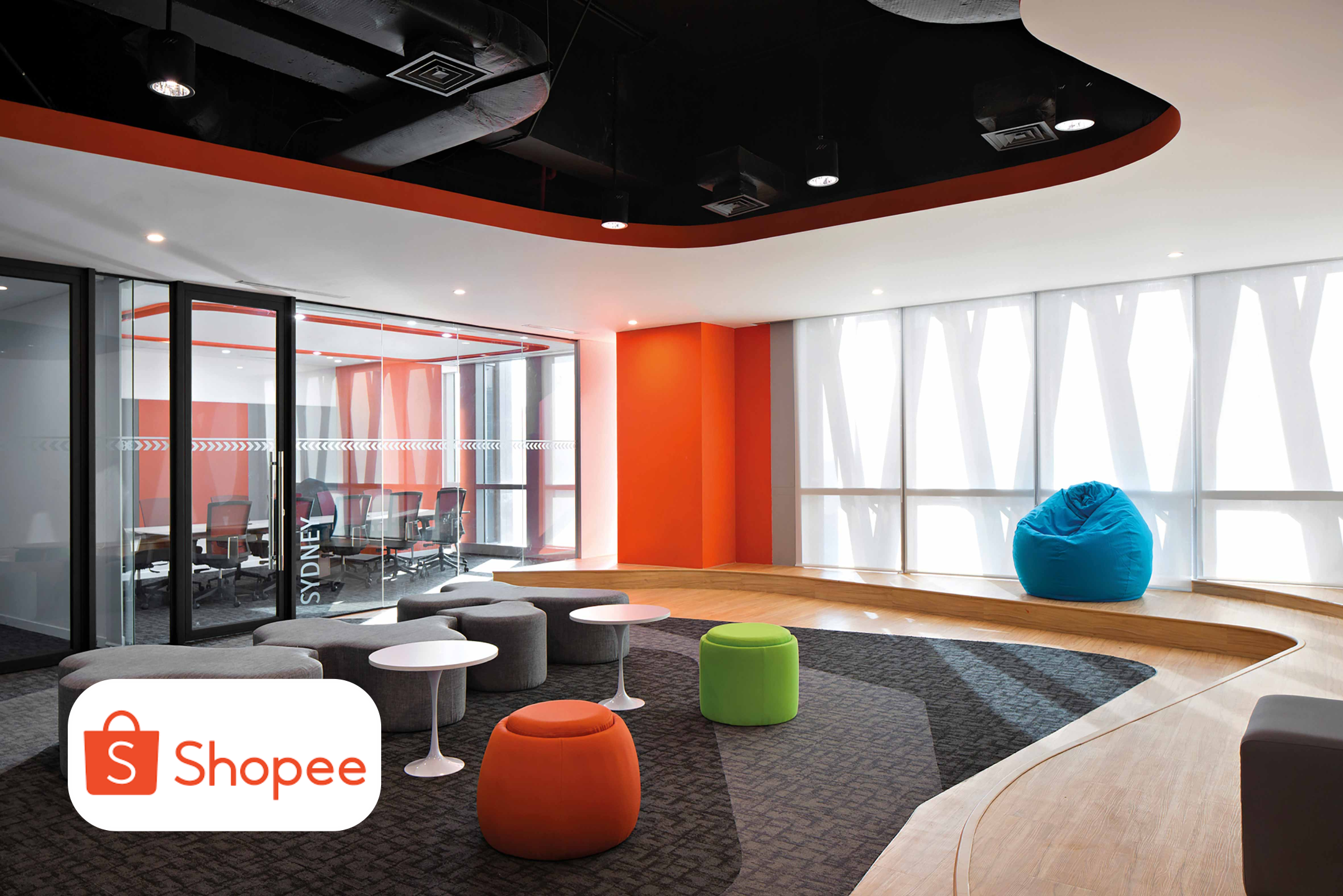 Design Interior kantor Shopee - Jakarta menggunakan design interior scandinavian