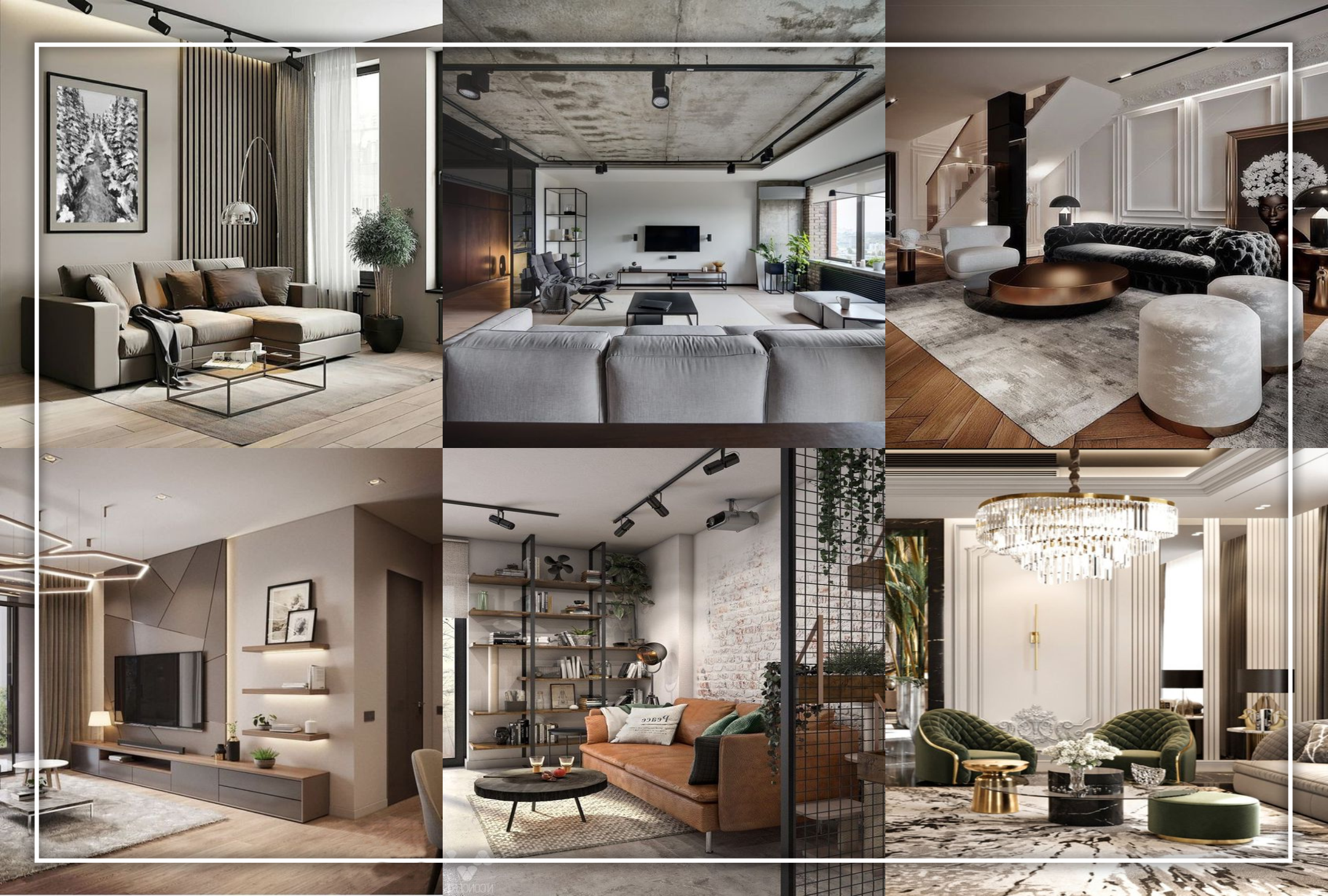 design interior livingroom ruang tamu di BSD dengan gaya Modern minimalis, Industrial dan Classic