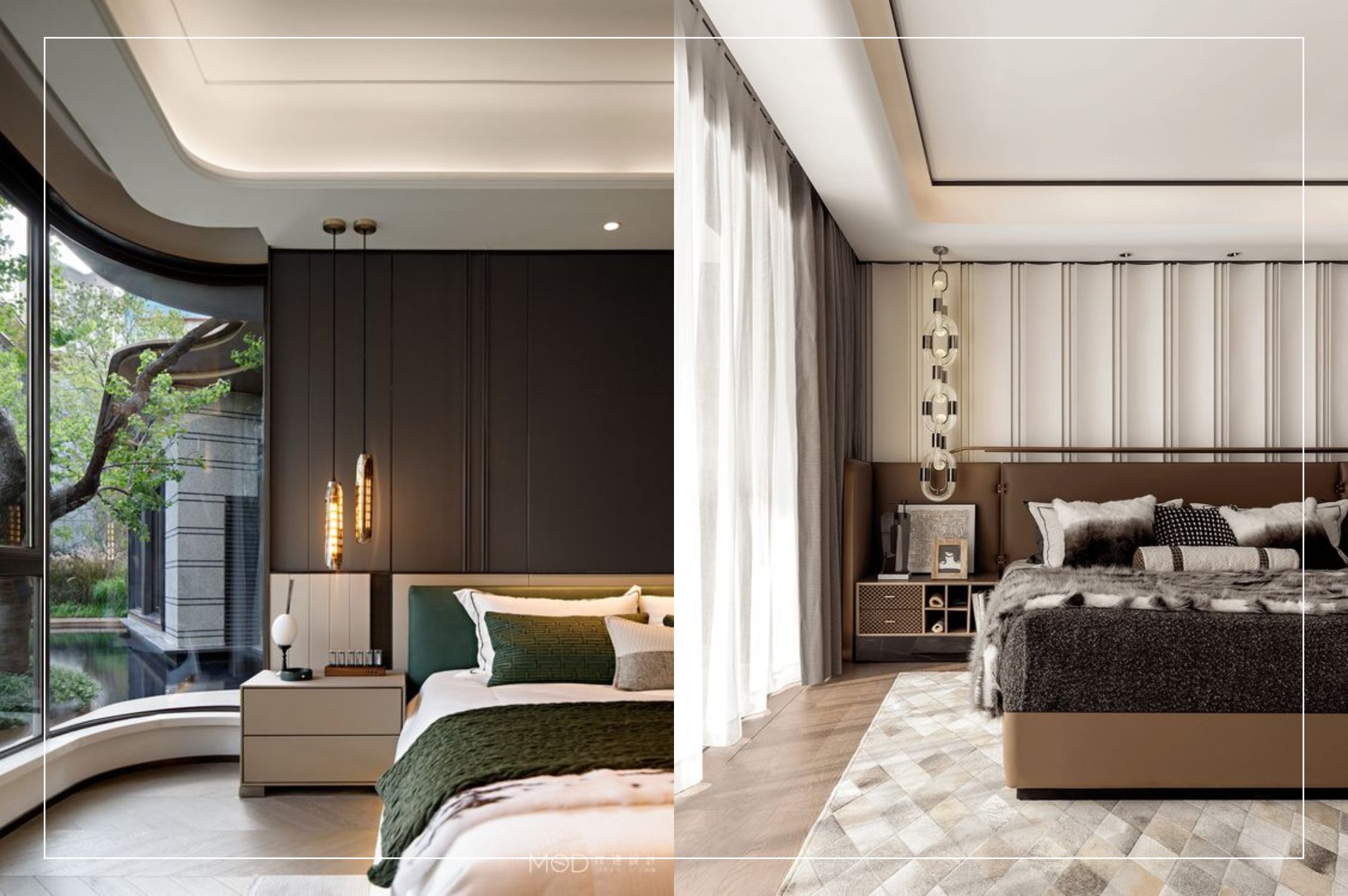 design interior kamar tidur bedroom modern minimalis hitam elegan putih terang 