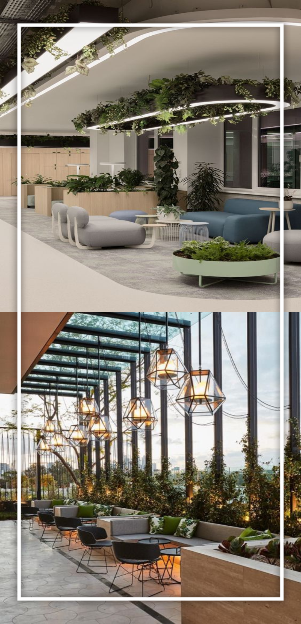 design interior office kantor modern natural tropis dan cafe industrial