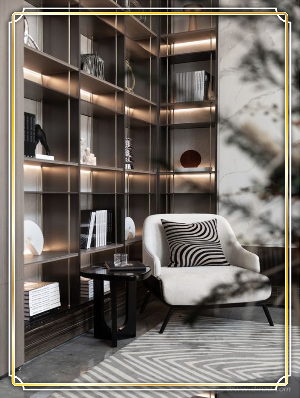 design interior kantor office modern minimalis - kebon jeruk - jakarta barat design interior office modern minimalis mewah warna hitam finishing duco mengkilat lighting warma