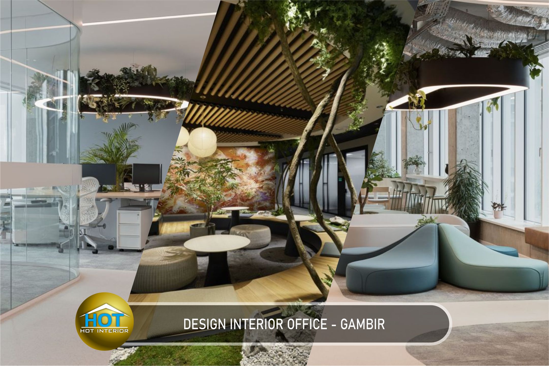 Thema design interior dengan sentuhan tropis warna cool cocok untuk daerah panas seperti Gambir - Jakarta pusat